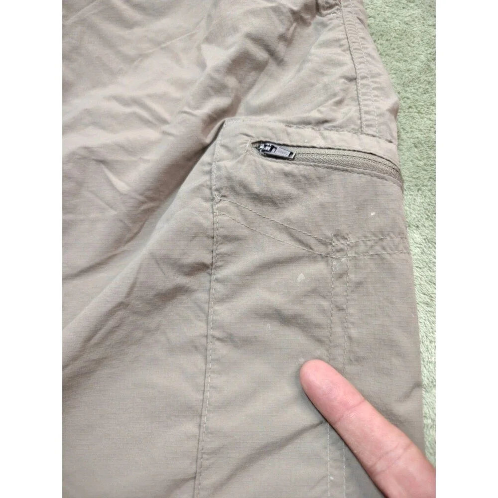 Columbia Mens 46 Beige Cargo Hiking Shorts Belted Nylon Outdoor Lightweight READ